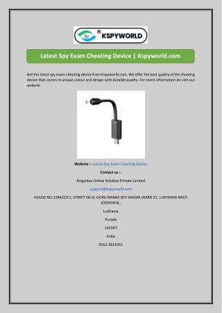 Latest Spy Exam Cheating Device  Kspyworld.com-converted