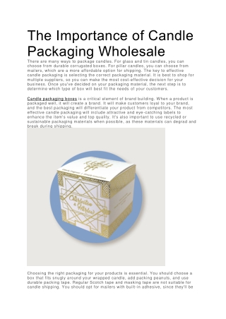 The Importance of Candle Packaging Wholesale 2