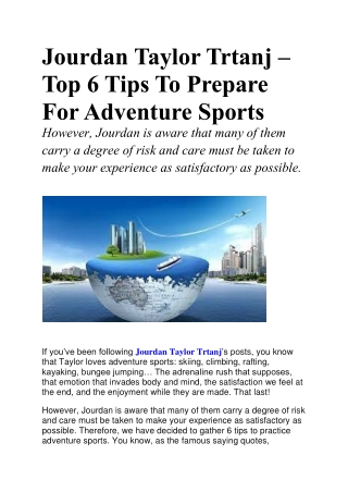 6 Tips To Prepare For Adventure Sports