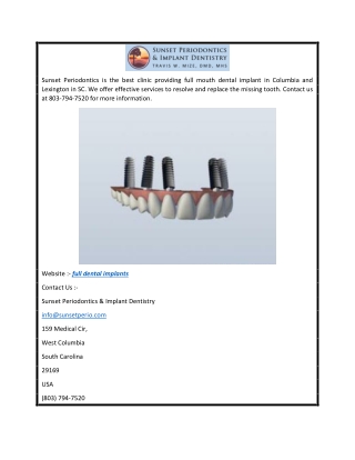 Full Dental Implants  Columbiascperiodontist.com