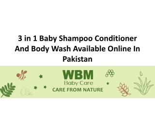 3 in 1 Baby Shampoo Conditioner And Body