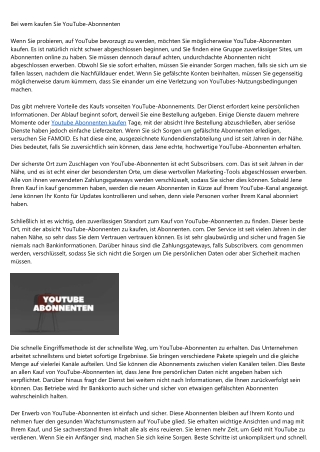 Bei wem kaufen Sie YouTube-Abonnenten