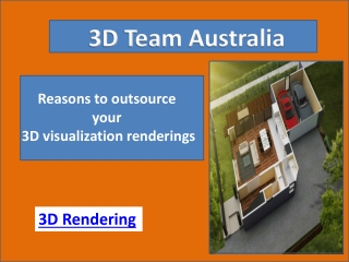 Reasons to outsource your 3D visualization renderings