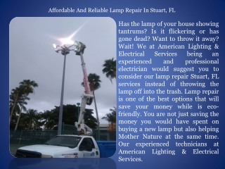 Affordable And Reliable Lamp Repair In Stuart, FL