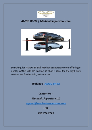 AMGO BP-9X | Mechanicsuperstore.com