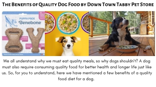 The Benefits of Quality Dog Food by Down Town Tabby Pet Store