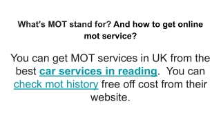 What's MOT stand for_ And how to get online mot service_