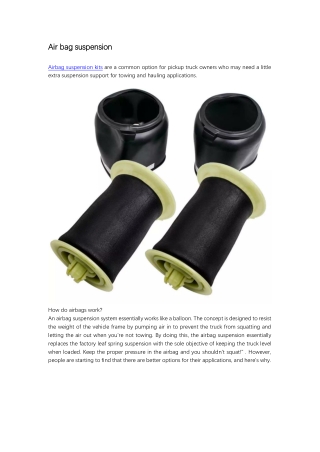 Air bag suspension