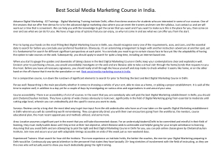 social media marketing course in India.