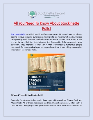 All You Need To Know About Stockinette Rolls!