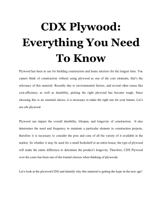 CDX Plywood_ Everything You Need To Know
