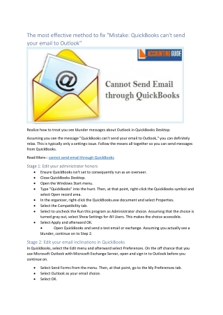 How to Fix cannot send email through QuickBooks