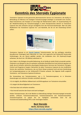 Kenntnis des Steroids Cypionate