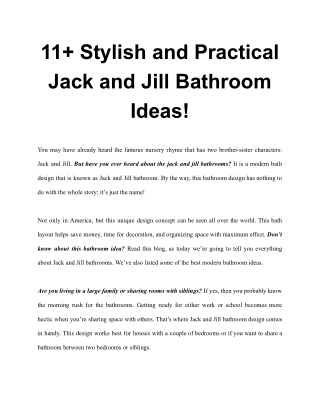 11  Stylish and Practical Jack and Jill Bathroom Ideas