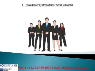 E – recruitment by Recruitment Firms Indonesia