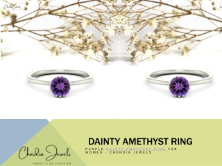 Purple Dainty Amethyst Ring For Women - Chordia Jewels