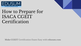 How to Prepare for ISACA CGEIT Certification?