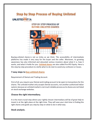 Step By Step Process of Buying Unlisted Shares