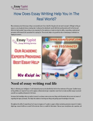 How Does Essay Writing Help You in The Real-converted