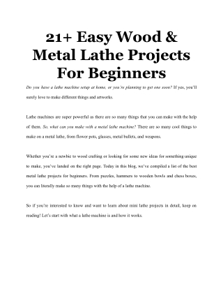 21  Easy Wood & Metal Lathe Projects For Beginners