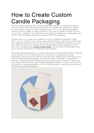 How to Create Custom Candle Packaging