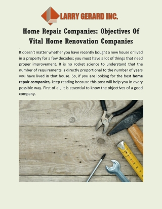 Best Home Repair Companies In Mississippi | Larry Gerard Inc.
