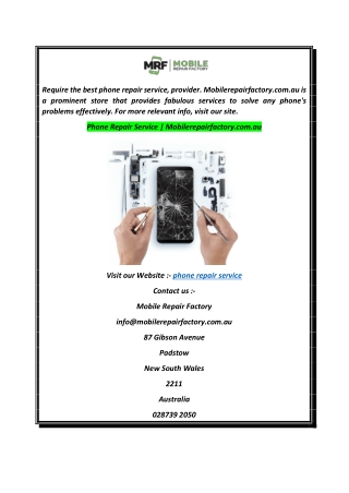 Phone Repair Service  Mobilerepairfactory.com.au