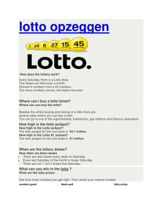 lotto opzeggen