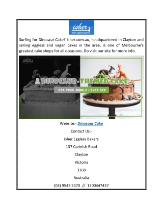 Dinosaur Cake  Isher.com.au