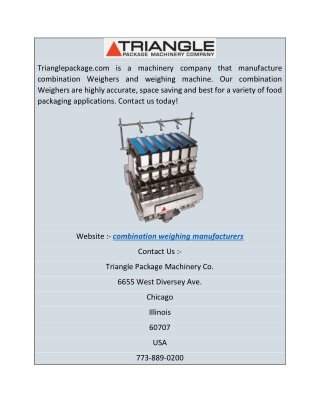 Triangle Combination Weighers and Weighing Manufacturers