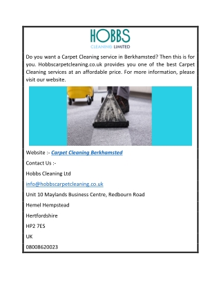 Carpet Cleaning Berkhamsted  Hobbscarpetcleaning.co.uk