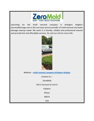 Mold Removal Company Arlington Heights Zeromoldchicago