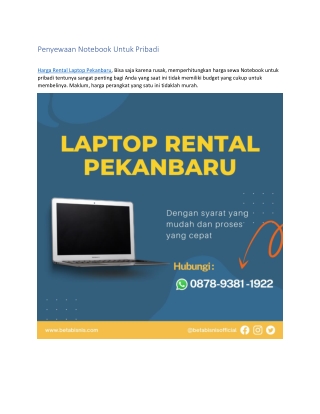 Laptop Rental Pekanbaru, WA 0878 9381 1922