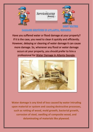 Are You Looking For Water Damage Services In Atlanta Georgia