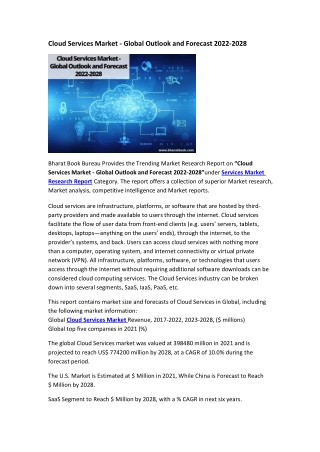 Cloud Services Market - Global Outlook and Forecast 2022-2028
