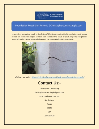 foundation repair san antonioFoundation Repair San Antonio | Christophercontract