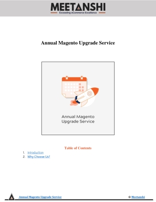 Annual Magento Upgrade Service