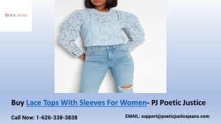 Beautiful plus size lace tops with sleeves for women- PJ Poetic Justice