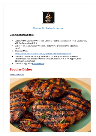 $5 off - Charcoal Fire South Launceston Indian Menu,TAS