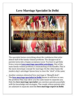 Love Marriage Specialist astrologer In Delhi  91-9678-267567 Call Now