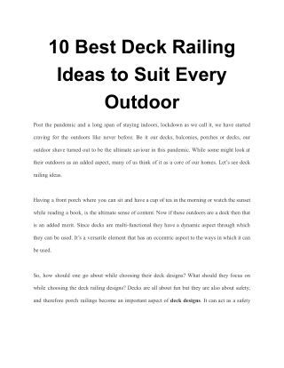 10 Best Deck Railing Ideas to Suit Every Outdoor
