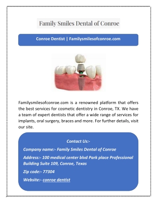Conroe Dentist | Familysmilesofconroe.com