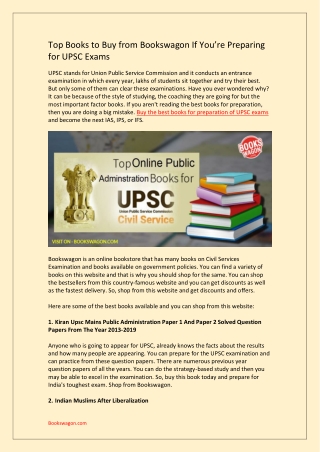 Top Books to Buy from Bookswagon If You’re Preparing for UPSC Exams