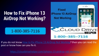 How to Fix iPhone 13 AirDrop Not Working