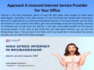 Approach A Licensed Internet Service Provider For Your Office