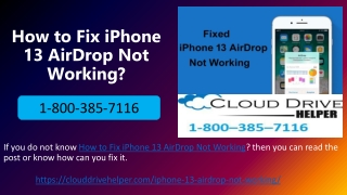 How to Fix iPhone 13 AirDrop Not Working