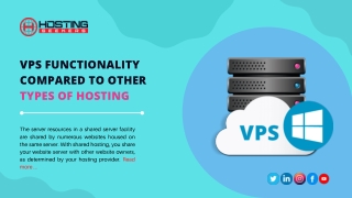 VPS FUNCTIONALITY COMPARED TO OTHER TYPES OF HOSTING