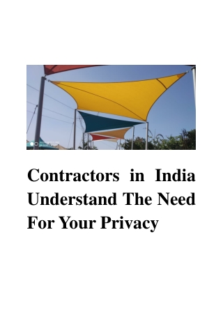 Contractors in India Understand The Need For Your Privacy