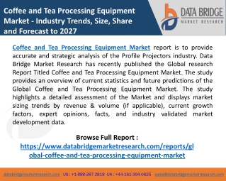 Coffee and Tea Processing Equipment Market With (COVID19) Impact Analysis