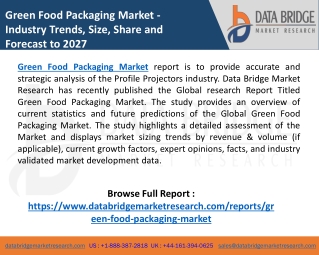 Green Food Packaging Market Share, Size 2020 By Industry Future Demand